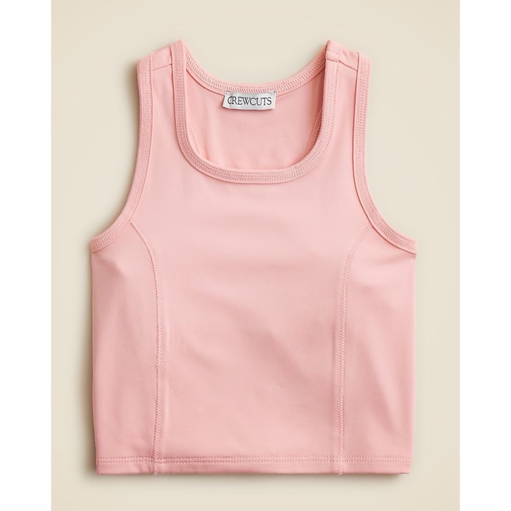 NWT J. Crew Crewcuts Girls' Seamed Tank Top Performance Jersey Pink